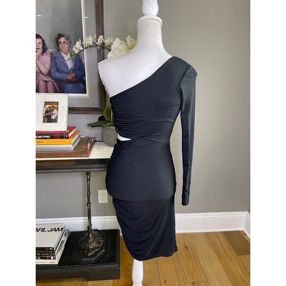 Susana Monaco One Shoulder Dress Black Women's Size XS - Picture 6 of 11